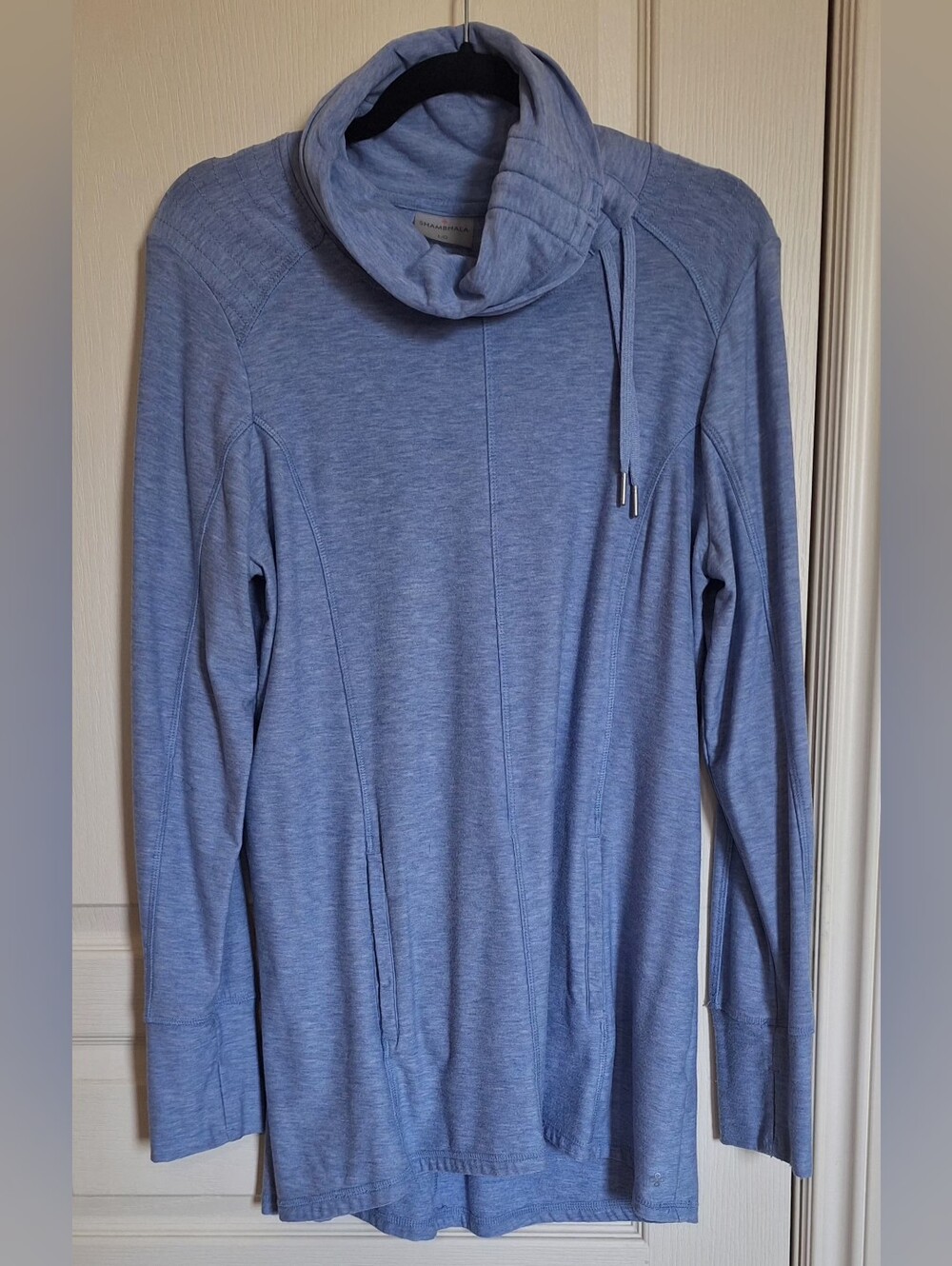 Lrg Light Blue Cowl Neck Long Sleeve Tunic Sweater